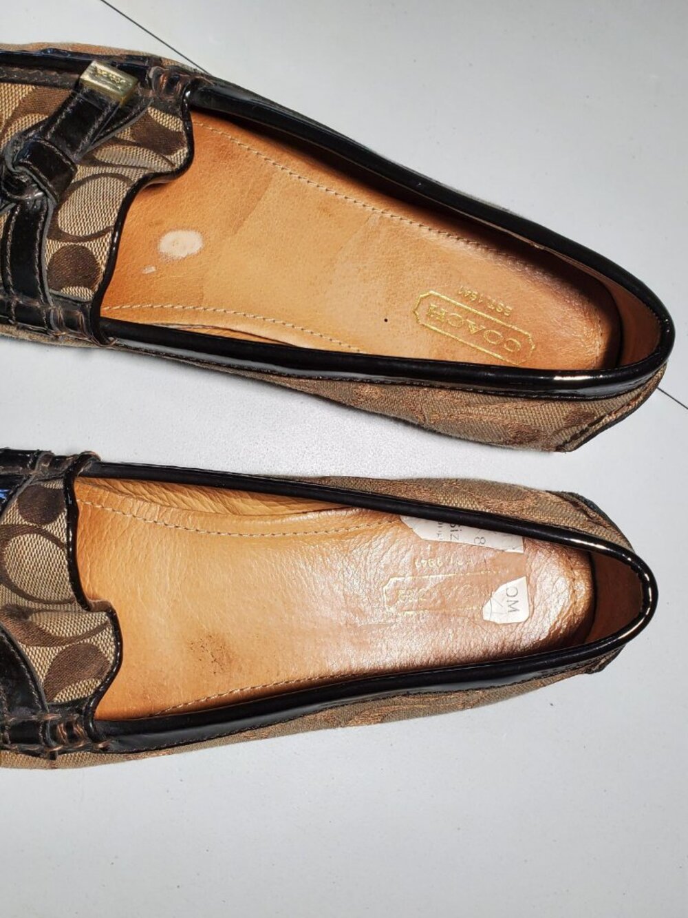 Coach FRIDA Slip on Loafers 8.5 Signature Monogram Logo Brown - shipping incl - Picture 9 of 16